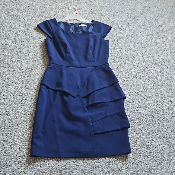 calvin klein navy blue cocktail dress Dresses | Calvin Klein Navy Blue Midi Dress